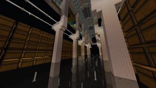 Automatic storage room with void floor