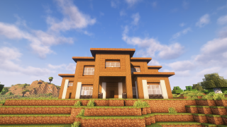 Large modern house with courtyard