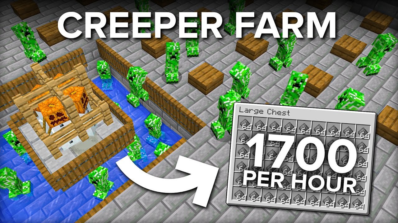 Shulkercraft Minecraft Creeper Farm - No Cats, No Redstone - 1700+ Gunpowder Per Hour! – key image